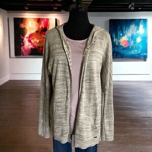 UGG Hooded Zip-Up Cardigan with Pockets, Size Medium